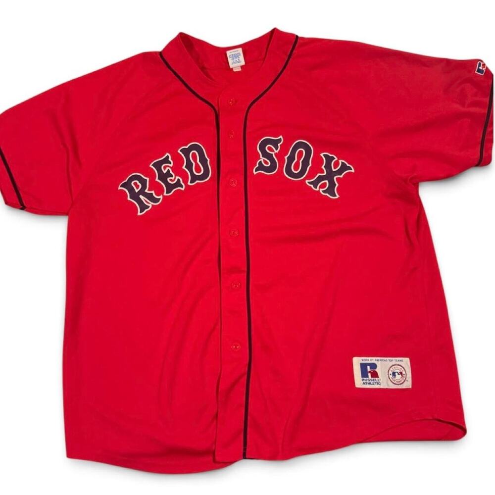 Title: Vintage Russell Athletic Boston Red Sox Jersey 2XL Sewn MLB Made Korea